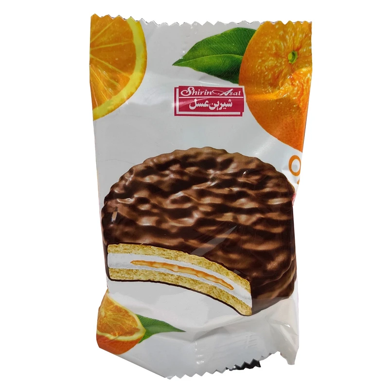 بیسکویت روکش دار شکلاتی با طعم پرتقال شیرین عسل - 22گرم