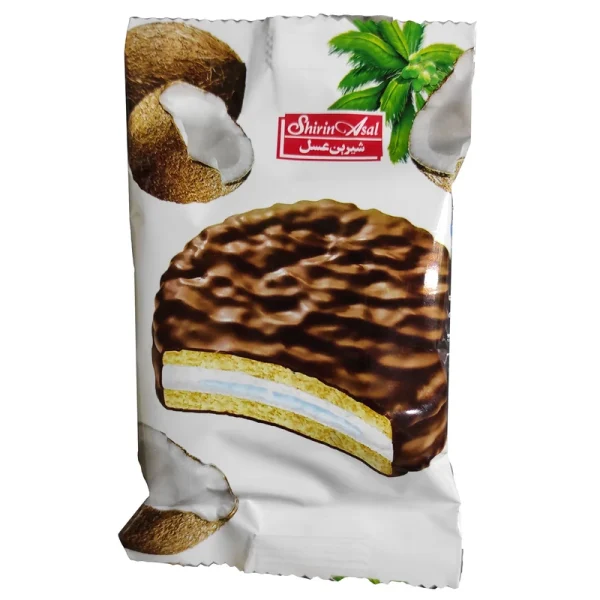 بیسکویت روکش کاکائو با طعم نارگیل شیرین عسل - 22 گرم بسته 60 عددی