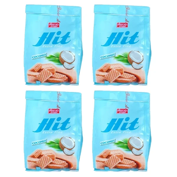 ویفر با کرم نارگیل هیت شیرین عسل - 200 گرم بسته 4 عددی