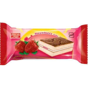 کیک دو لایه با کرم توت فرنگی آلبینا شیرین عسل - 30 گرم بسته 36 عددی